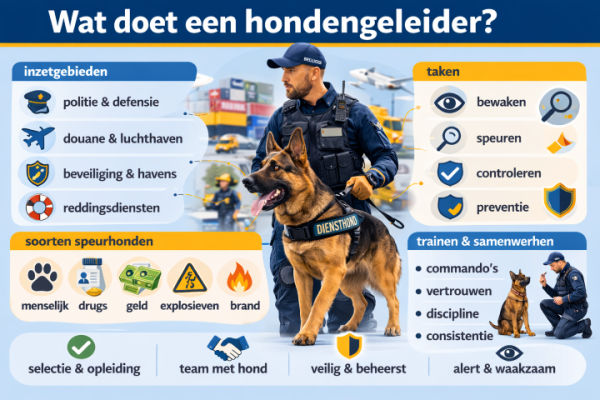 Alles over het beroep hondengeleider Wat doet een hondengeleider